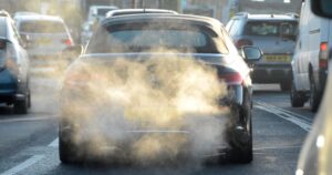 Car with smoky exhaust