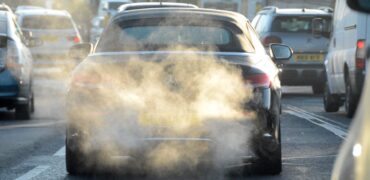 Car with smoky exhaust