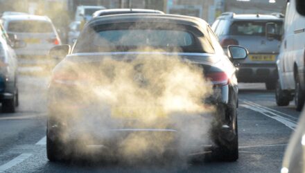 Car with smoky exhaust