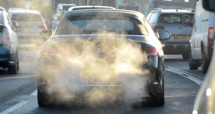 Car with smoky exhaust