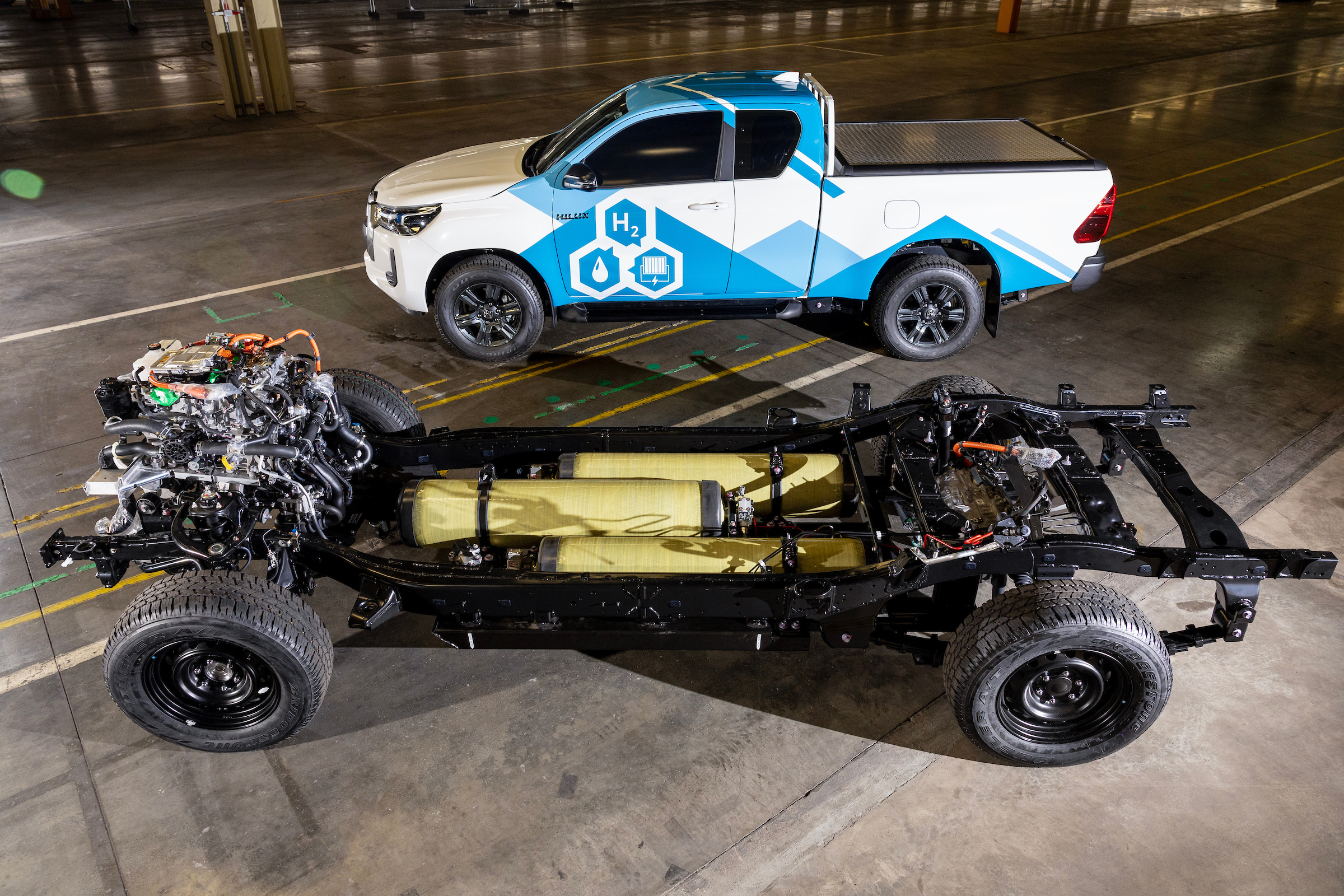 Hydrogen fuel-cell Toyota Hilux prototype