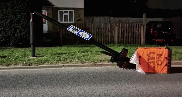 Vandalised ULEZ Camera
