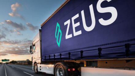 Truck with Zeus logo.