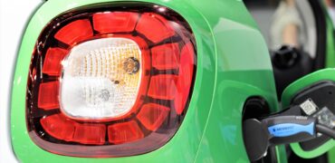 Electric car being charged