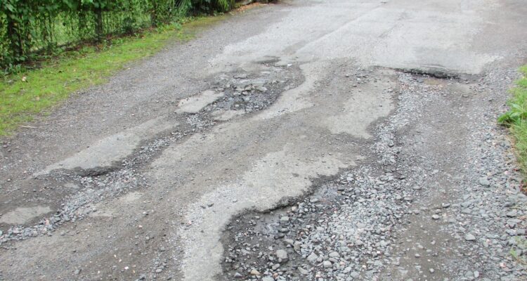 Badly maintained road