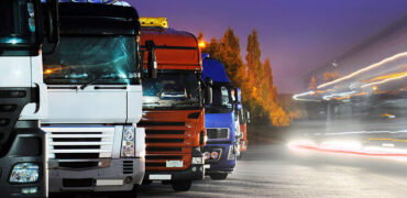 Lorries parked for the night
