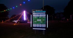 World First Car Powered Fete sign