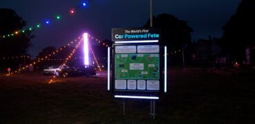World First Car Powered Fete sign