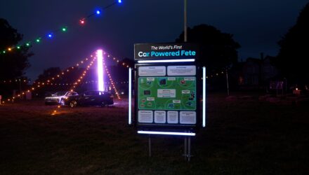 World First Car Powered Fete sign