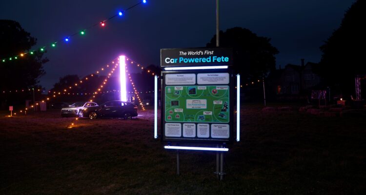 World First Car Powered Fete sign