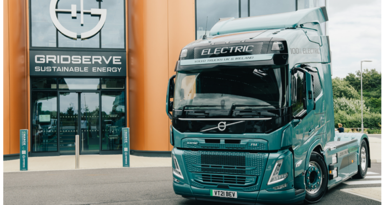 Electric HGV infront of Gridserve's offices