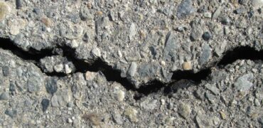 Cracked road surface