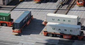 Containers being loaded