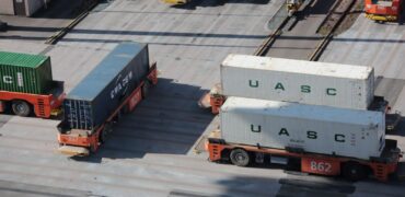 Containers being loaded