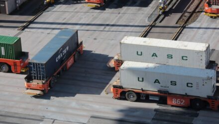 Containers being loaded