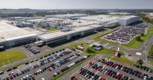 Arial view of Nissan UK plant in Sunderland