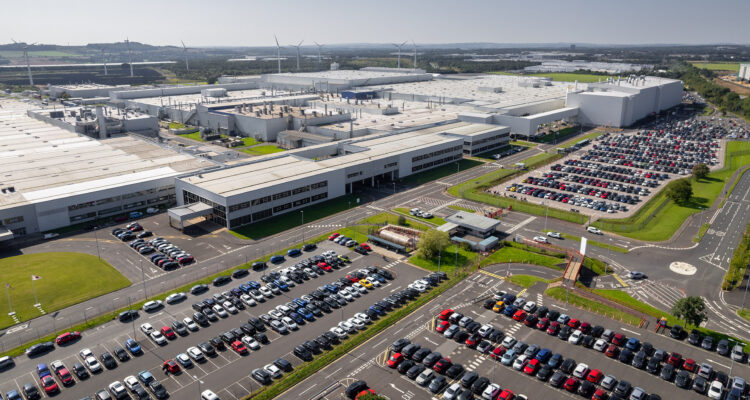 Arial view of Nissan UK plant in Sunderland