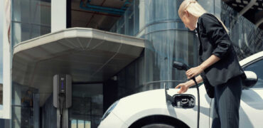 Lady charging her car