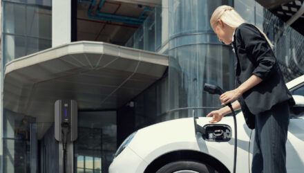 Lady charging her car