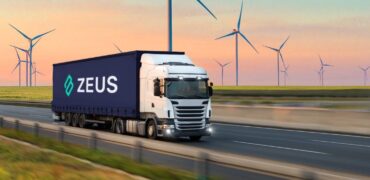 Lorry with the Zeus logo