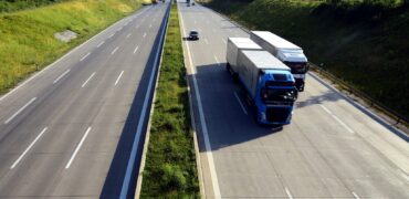 Two lorries on a motorway