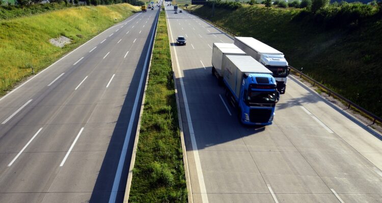 Two lorries on a motorway