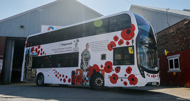 A Stagecoach Remembrance Day bus