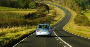 Car on a country road