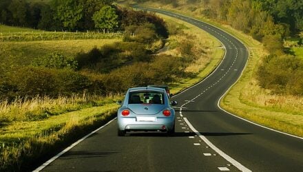 Car on a country road