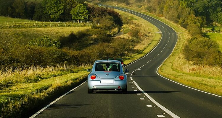 Car on a country road