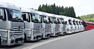 Parked HGVs