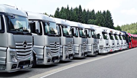 Parked HGVs