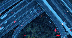 Arial view of a motorway junction