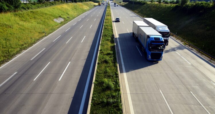 Lorries on a motorway