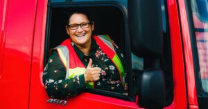 Femail HGV driver passing her test