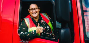 Femail HGV driver passing her test