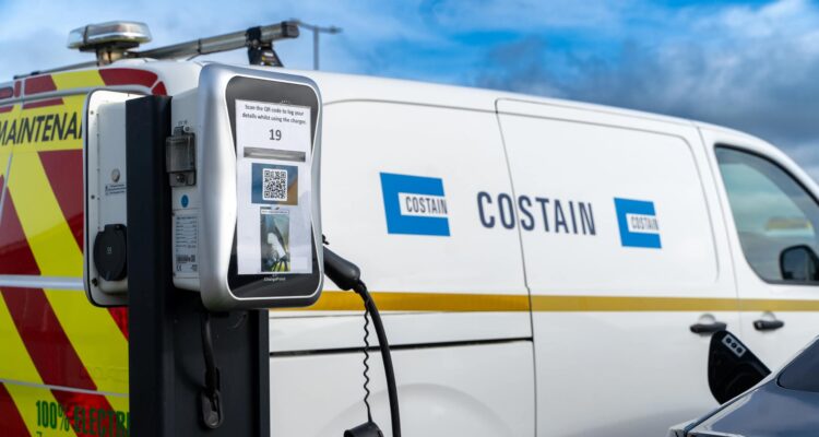 Costain electric van being charged