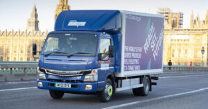 Electric truck on Westminster Bridge