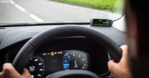 Lightfoot monitor on a vehicle dashboard