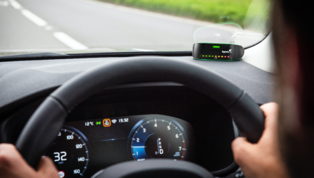 Lightfoot monitor on a vehicle dashboard