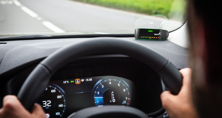 Lightfoot monitor on a vehicle dashboard