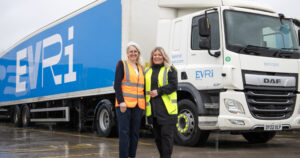 Left to right: Lyn Warren, Chief Human Resources Officer, Jayne Ellam HGV Class 1 driver