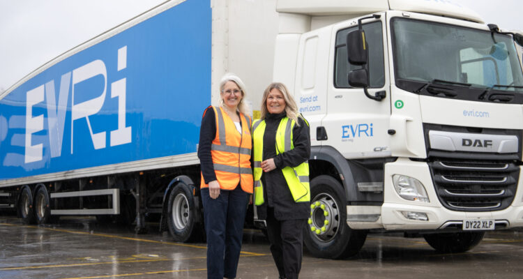 Left to right: Lyn Warren, Chief Human Resources Officer, Jayne Ellam HGV Class 1 driver