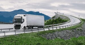 White lorry on the road