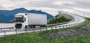 White lorry on the road