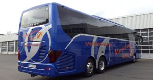A blue coach