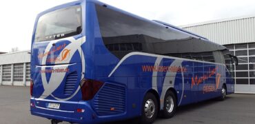 A blue coach