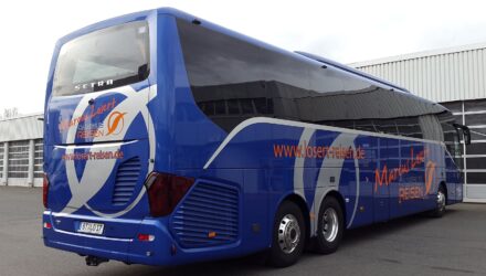 A blue coach