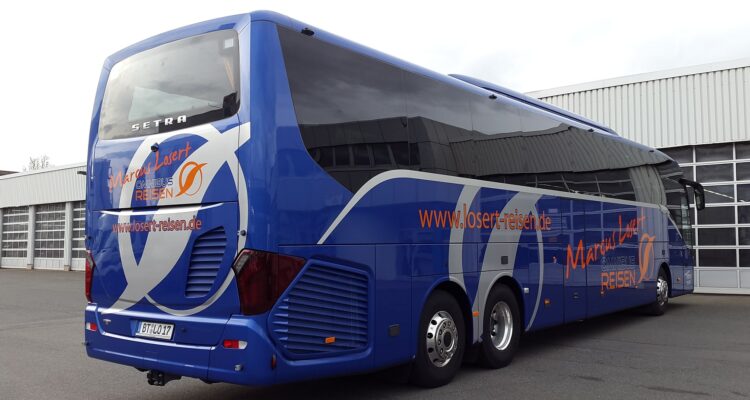 A blue coach