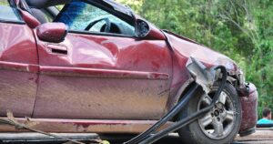 Car damage after a serious accident